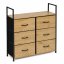 Comodă cu 6 sertare din material textil și cadru metalic 87 x 80 x 24 cm