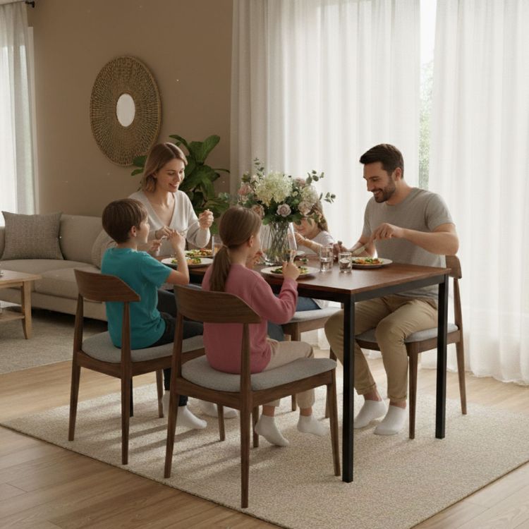 Konyhai asztal barna 120 x 60 cm - univerzális asztal 4-5 személyre