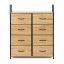 Comodă cu 8 sertare din material textil și cadru metalic 107 x 80 x 24 cm