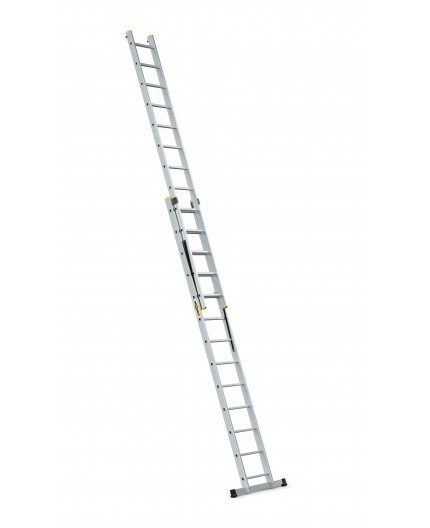 Dvodelna večnamenska aluminijasta lestev z nosilnostjo 150 kg, 2 x 13 stopnic