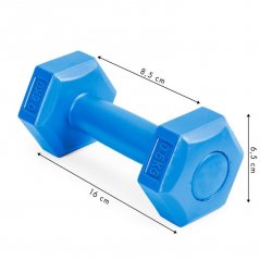 Sada fitness činiek 2x 0,5 kg v modrej farbe