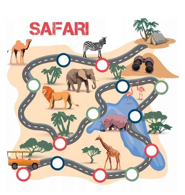 Safari asztal matrica 54 x 54 cm