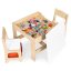 Pratico tavolo per bambini 2in1 con due sedie e spazio di archiviazione