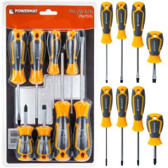 Sada ergonomických skrutkovačov Powermat 8 ks – magnetické hroty, Cr-V oceľ