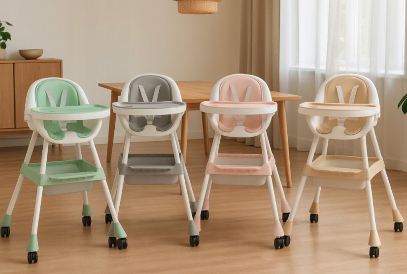 Praktická detská stolička na kŕmenie 3v1