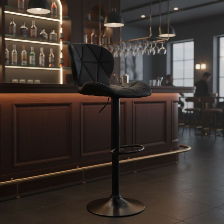 Scaun de bar pivotant reglabil în înălțime cu spătar