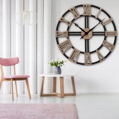 Große Wanduhr aus Holz, 80cm