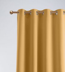 Lussuosa tenda ad anelli oscurante in giallo senape 140 x 280 cm