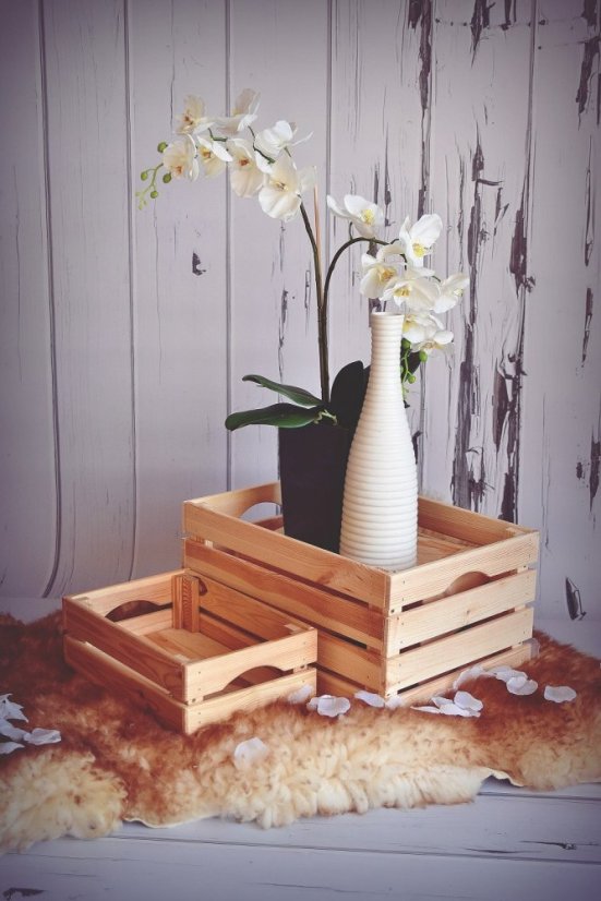 Fából készült láda 45,5 x 32 x 23 cm