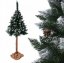 Jedinstveni umjetni božićni bor na deblu s laganim snježnim pahuljicama 150 cm