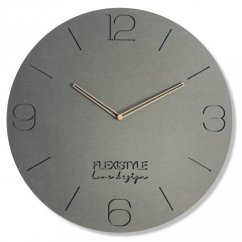 Luksuzni drveni sat u sivoj boji promjera 50 cm