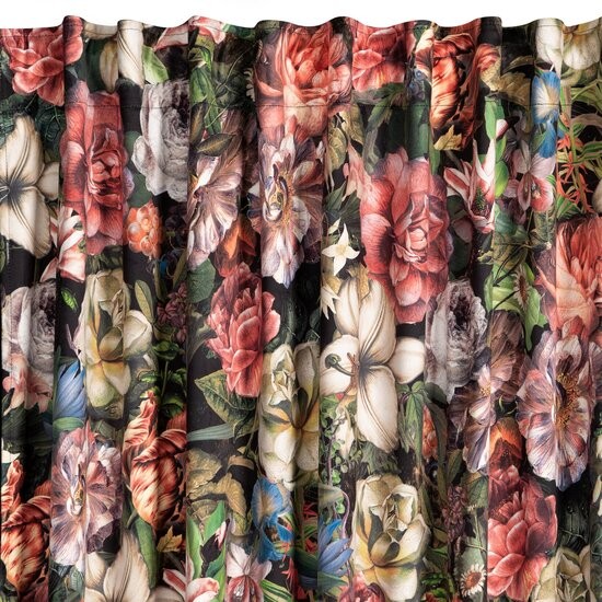 Perdea cu model floral pe panglică 140 x 270 cm