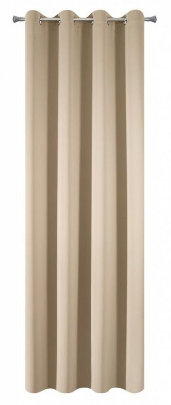 Egyszerű sötétítő függöny világos bézs színben - Méret: Hossz: 250 cm