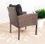 Brauner Gartensessel aus Technorattan SFS078-SC mit grauen Kissen