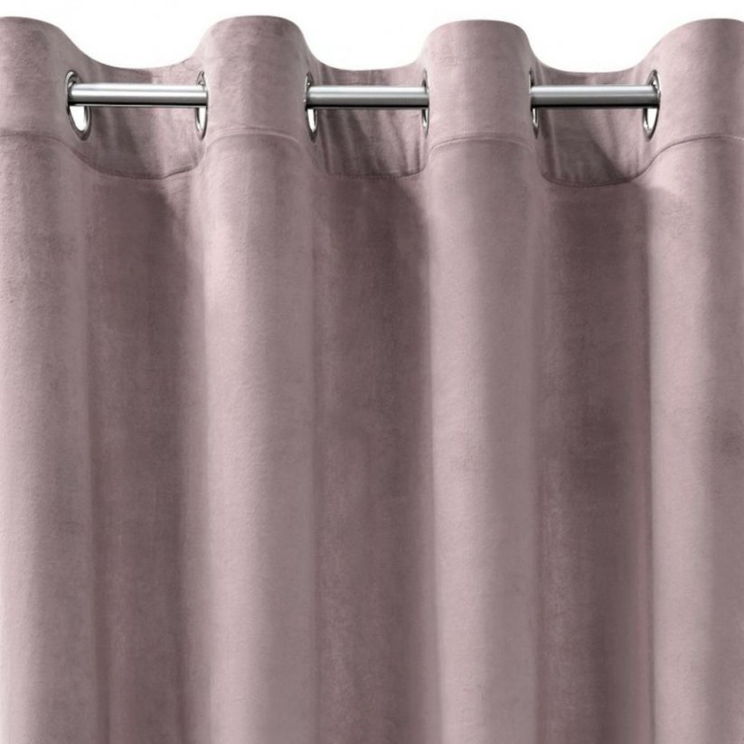 Visokokakovostna enobarvna zavesa iz roza žametne tkanine 140 x 250 cm