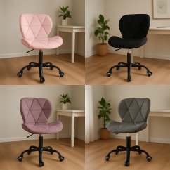 Scaun pivotant de birou ergonomic - catifea