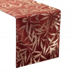Tovaglia centrale in velluto con stampa rosso mattone