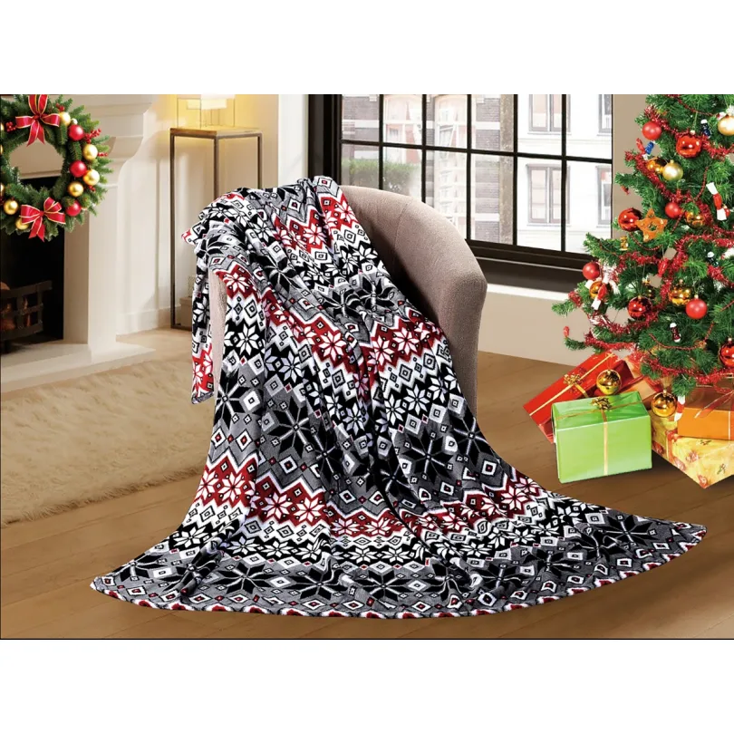 Karácsonyi takaró mikroszálas anyagból és csillag mintával