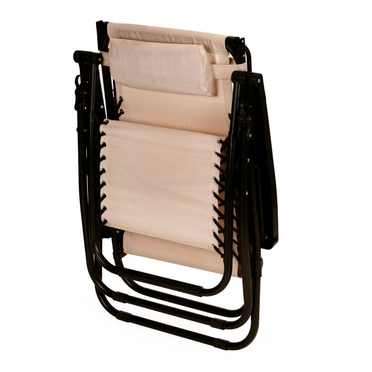 Lettino prendisole con tettuccio beige