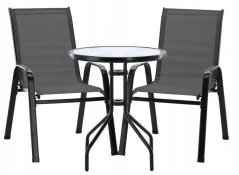 Súprava nábytku na balkón alebo terasu v sivej farbe 