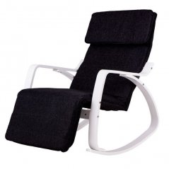 Crna stolica za ljuljanje s bijelim okvirom