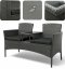 Garten-Rattan-Garnitur NM-03 - grau + graue Kissen