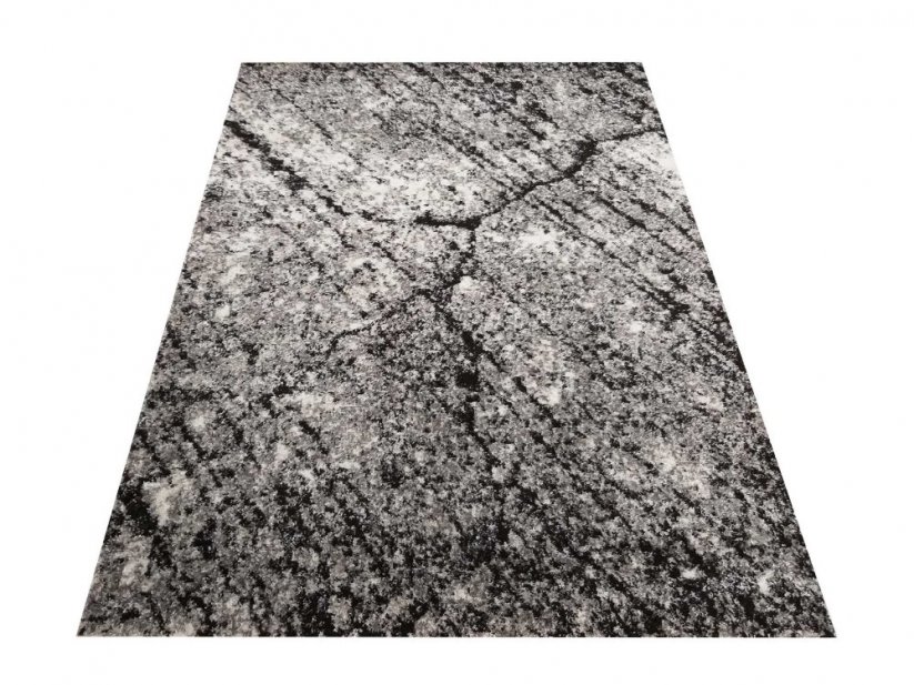 Стилен кафяв килим с мотив, напомнящ мрамор - Размерът на килима: Ширина: 200 см | Дължина: 290 см