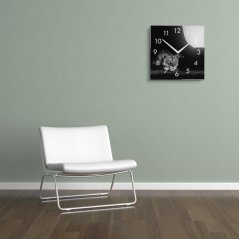 Orologio decorativo in vetro bianco e nero, 30 cm