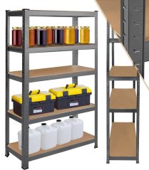 Сив стелаж с 5 рафта 150 × 70 × 30 cm