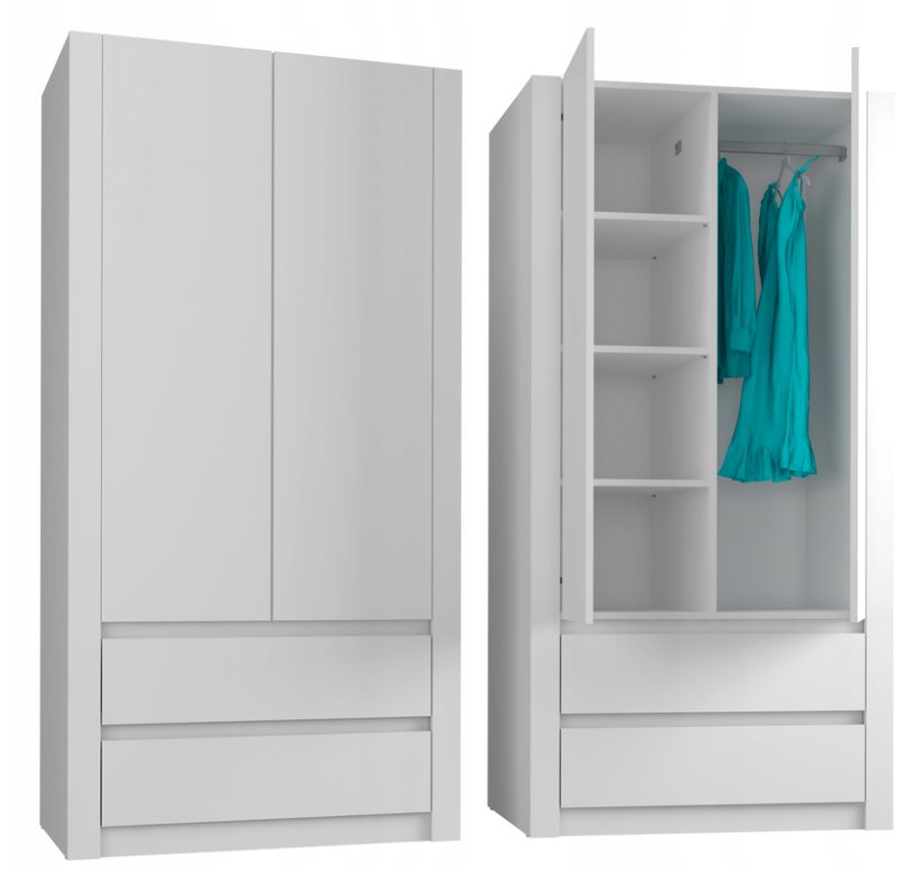 Modern kétajtós gardróbszekrény MODERN B20 180 x 90 x 55 cm - különböző színváltozatokban.