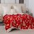 Coperta rossa natalizia con motivo di agnello e albero - calda coperta double-face
