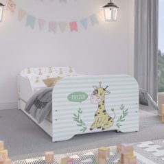Simpatico lettino per bambini con giraffa 140 x 70 cm