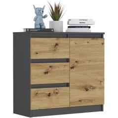 Komoda R-80-S3 s predali 80 cm - različne barvne različice