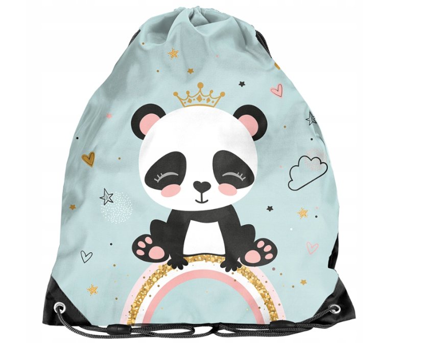 Školská taška na kolieskach - Veselá Panda 5-dielny set