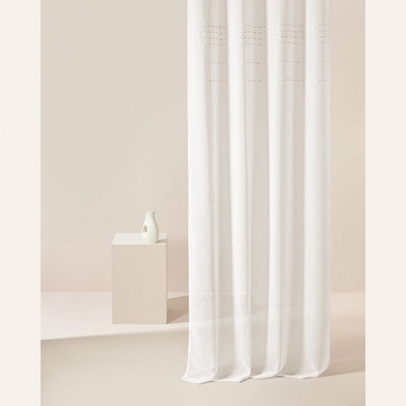 Moderna krem zavesa  Marisa   z obešalnim trakom 140 x 250 cm