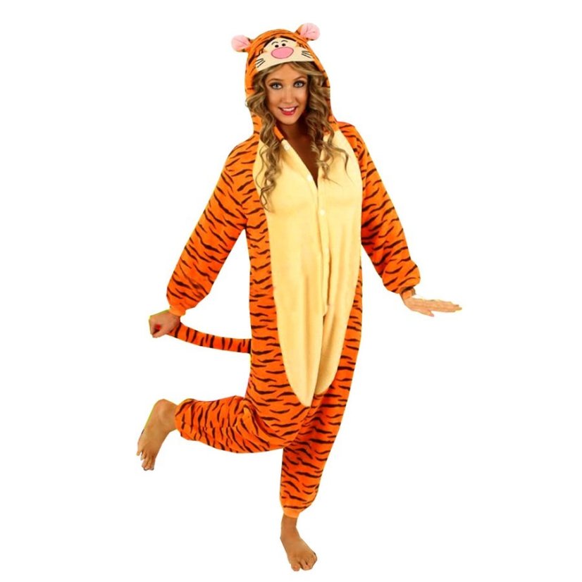 Narancssárga kigurumi overál tigris motívummal S méretű