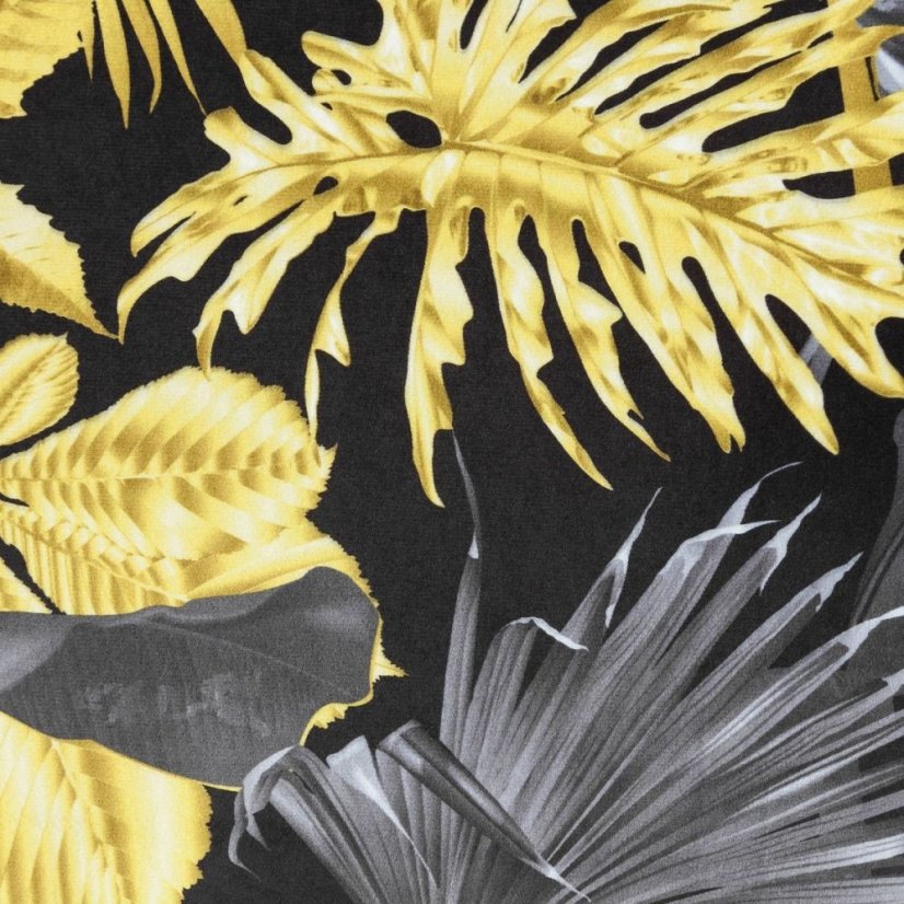 Frumos negru și galben blackout perdea blackout pe o bandă de legare 140 x 270 cm