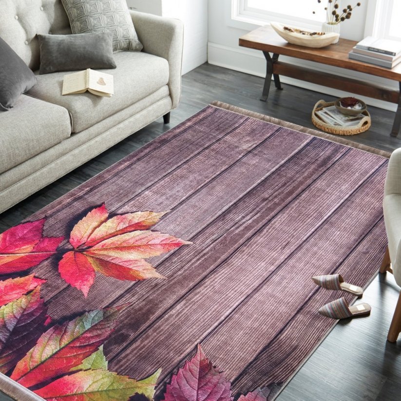 Krásny pestrofarebný koberec s motívom lístia - Rozmer koberca: Šírka: 120 cm | Dĺžka: 180 cm