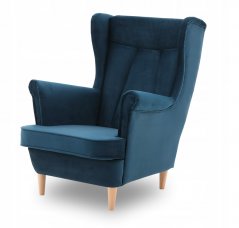 Скандинавски фотьойл в тъмно синьо