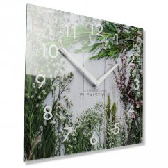 Ukrasni stakleni sat s livadnim cvijećem, 30 cm