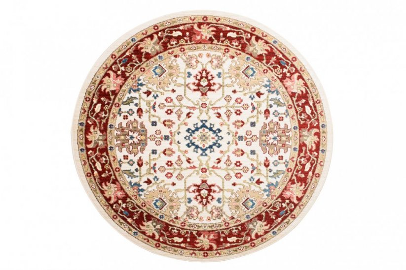 Кремав кръгъл килим във винтидж стил