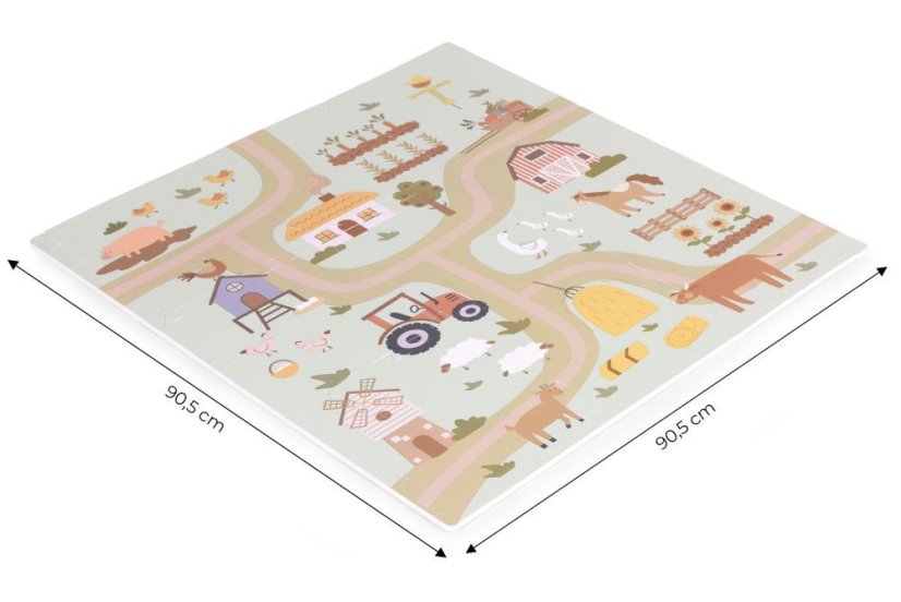 Schaumstoffmatte für Kinder 90,5 x 90,5 cm - landschaftlich