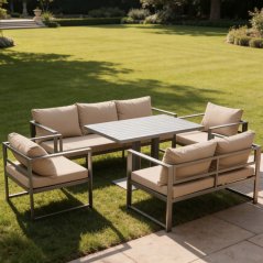 Set de grădină spațios XL-NM-2011 - gri + perne bej