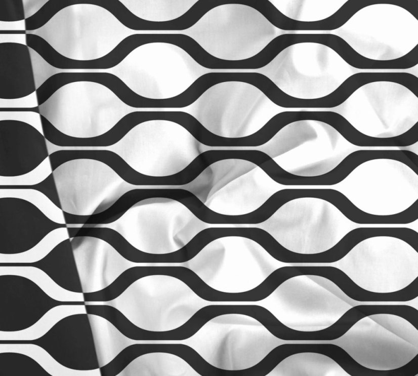 Bavlnené posteľné obliečky Renforce - čierno-biely geometrický vzor