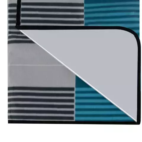 Pikniková deka v károvanom vzore 200 x 200 cm - modrá