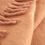 Luxusná moherová deka so strapcami - tehlová