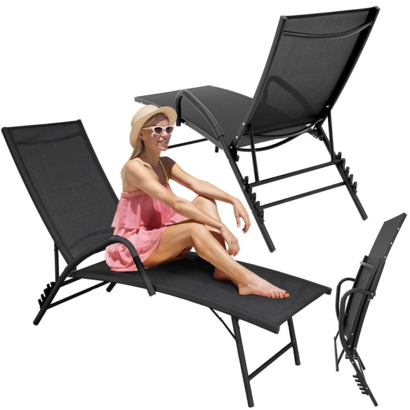 Skladacie záhradné ležadlo z hliníka - polohovateľné