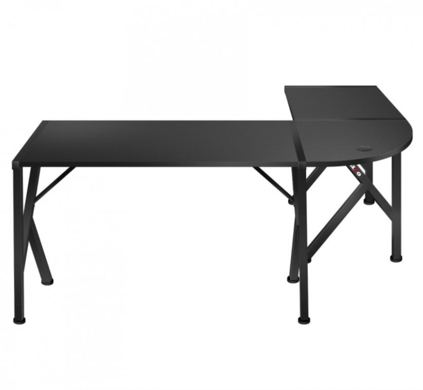Prostorna kotna miza HERO 6.3 v črni barvi
