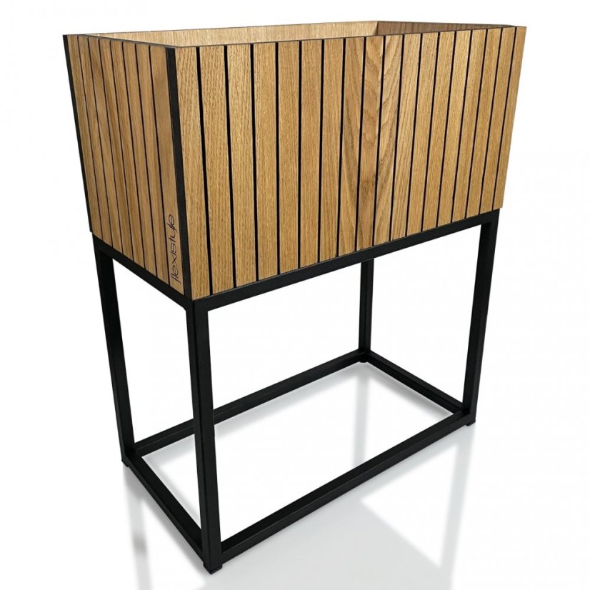 Ghiveci de flori din furnir natural de stejar LOFT FIORINO 42X22X50 cm