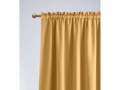 Gorčično rumena zatemnitvena zavesa z nagubanim trakom 140 x 250 cm